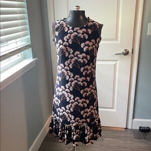 Tommy Hilfiger Navy and Pink Floral Midi Dress